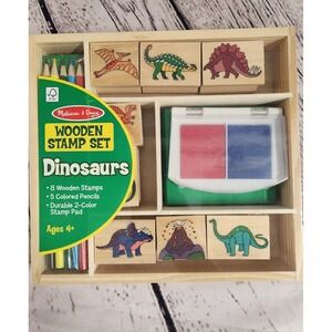 Melissa And Doug Dinosaur Wooden Stamp Set NEW